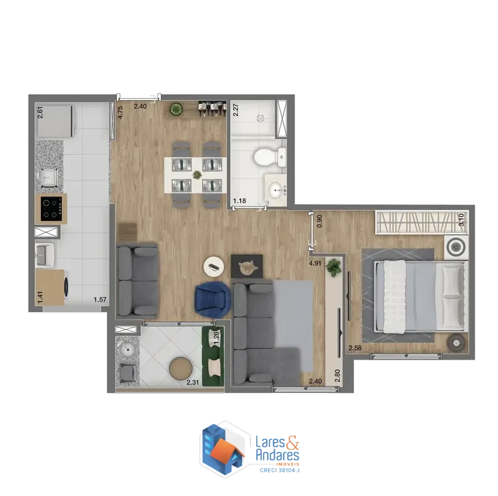 Apartamento, 3 quartos, 69 m² - Foto 5