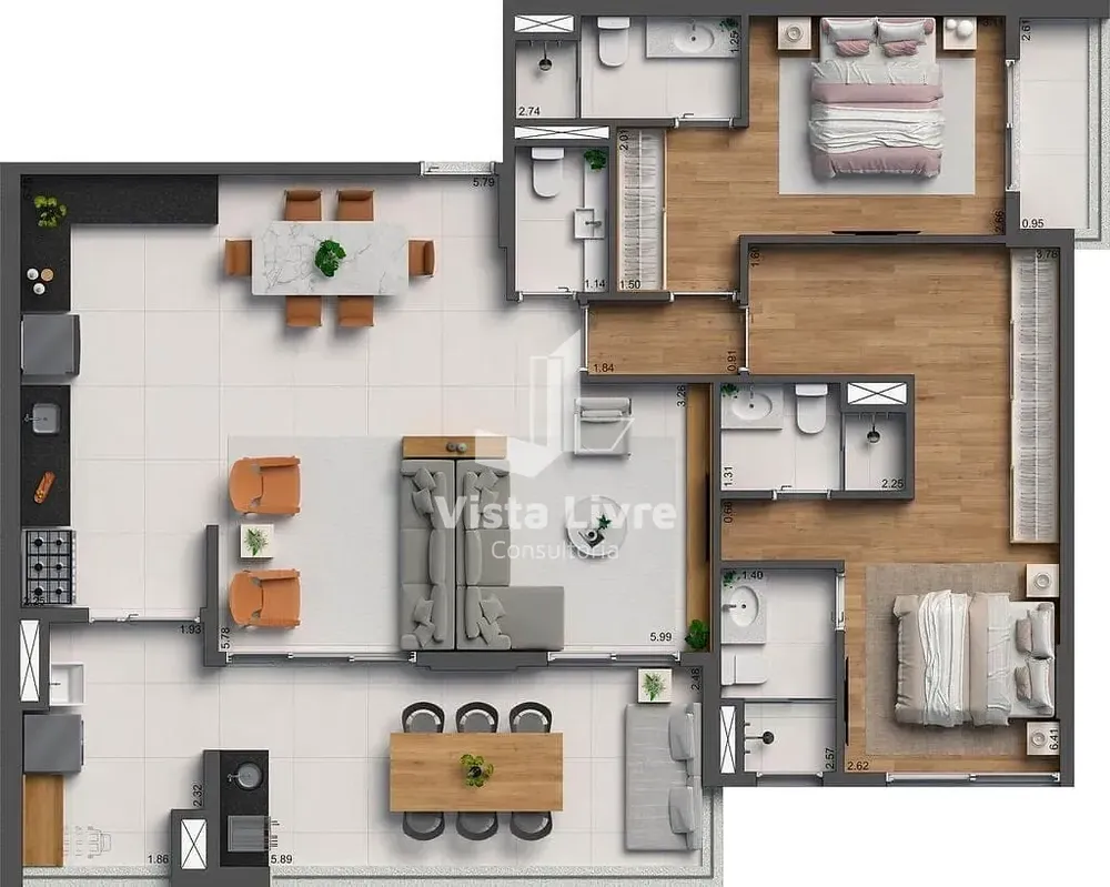 Apartamento, 2 quartos, 63 m² - Foto 4