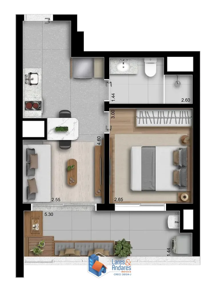 Apartamento, 2 quartos, 58 m² - Foto 1