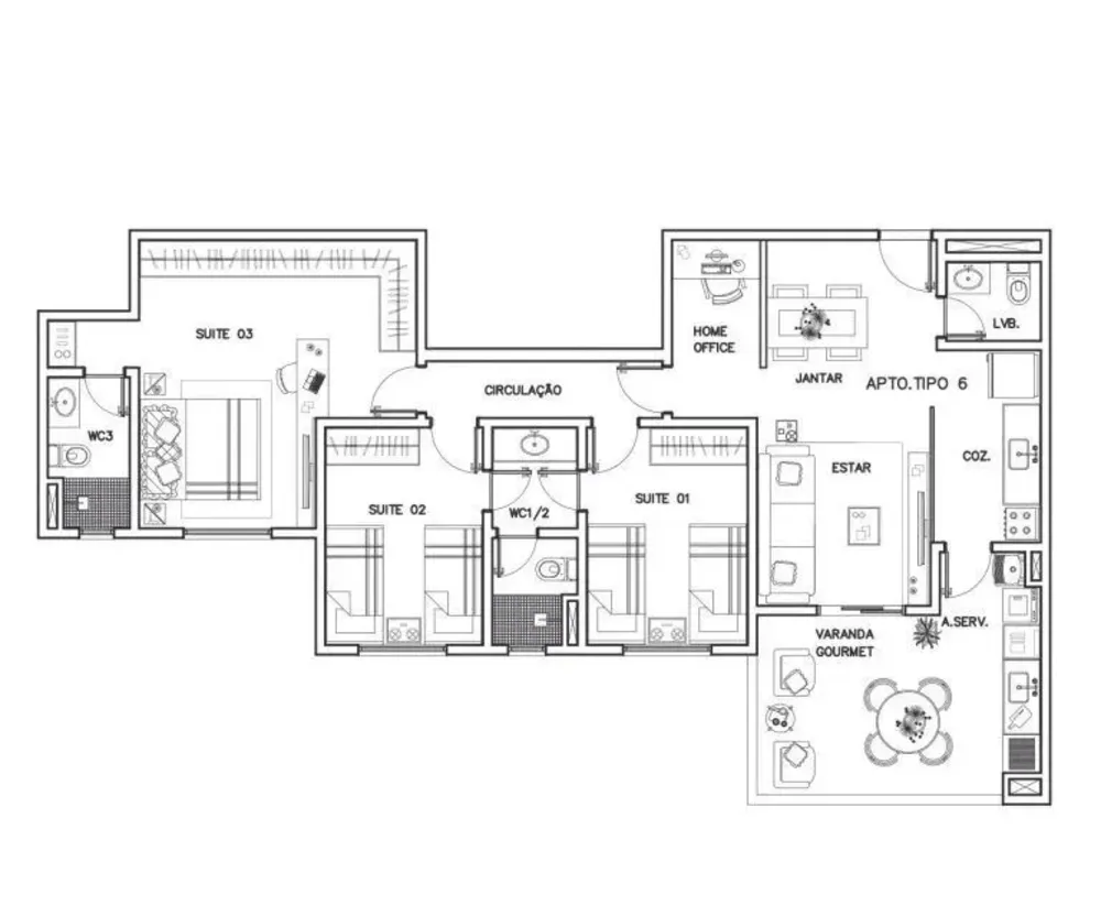 Apartamento, 3 quartos, 105 m² - Foto 2