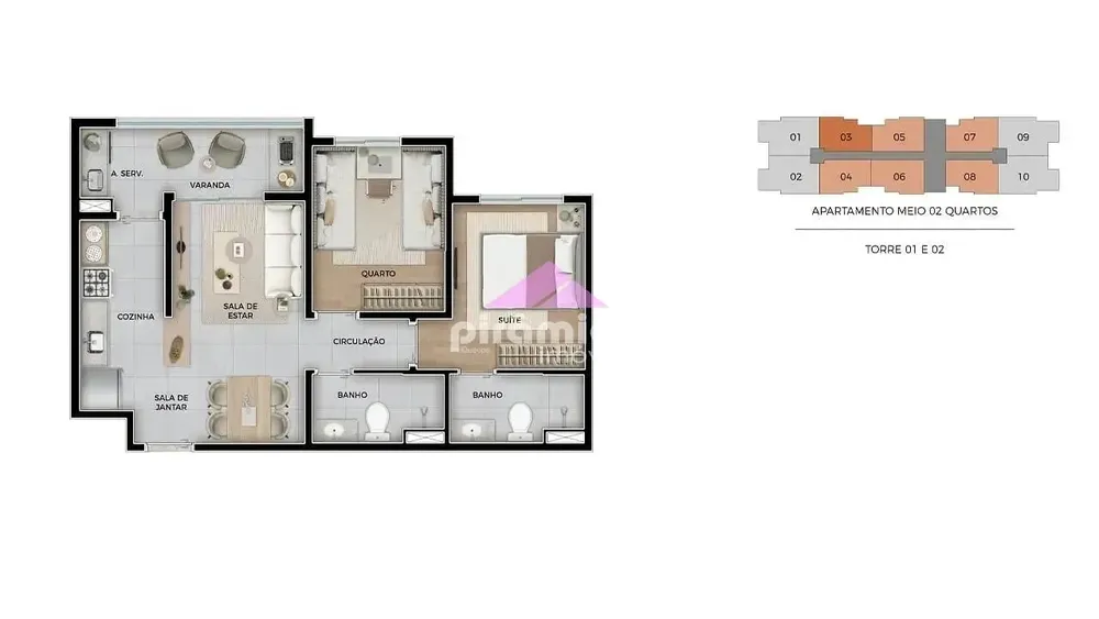 Apartamento, 2 quartos, 65 m² - Foto 3