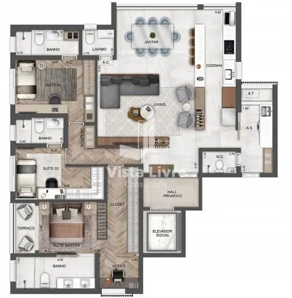 Apartamento, 1 quarto, 53 m² - Foto 6
