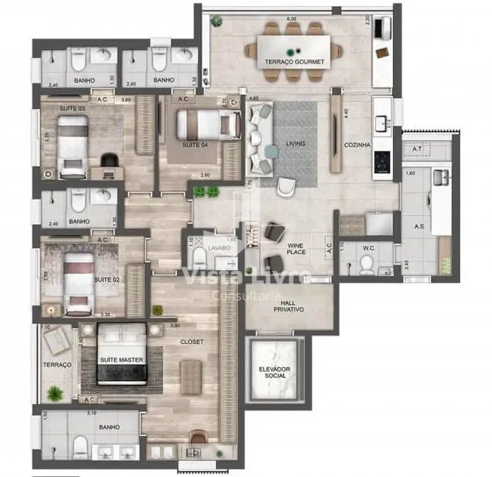 Apartamento, 1 quarto, 53 m² - Foto 1