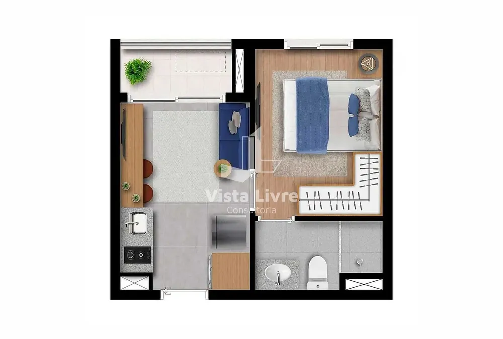 Apartamento, 1 quarto, 26 m² - Foto 3