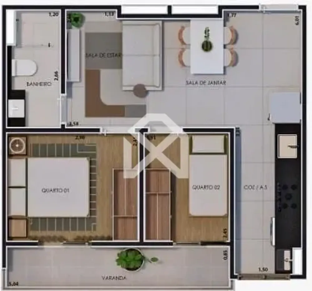 Apartamento, 1 quarto, 29 m² - Foto 2