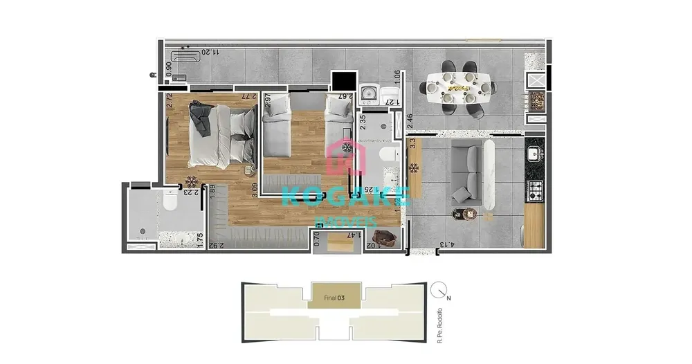 Apartamento, 2 quartos, 74 m² - Foto 2