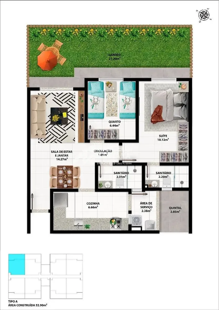 Apartamento, 2 quartos, 45 m² - Foto 7