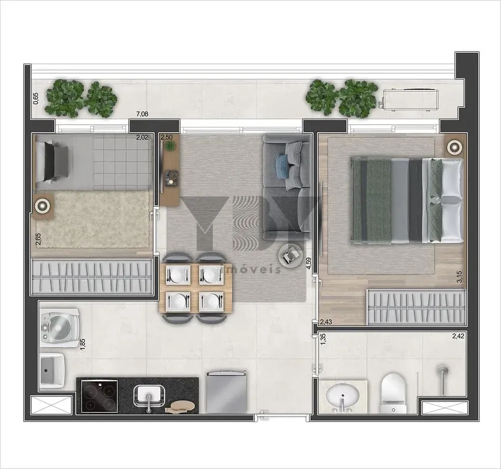 Apartamento, 2 quartos, 43 m² - Foto 8
