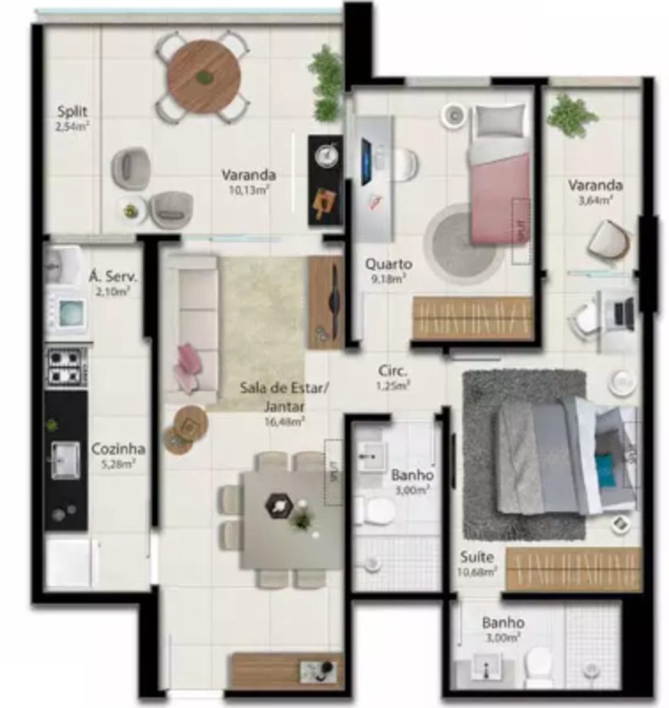 Apartamento à venda com 2 quartos, 76m² - Foto 3