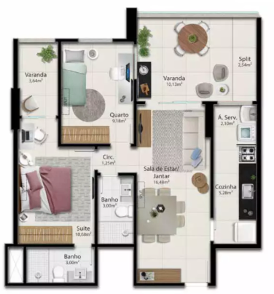 Apartamento à venda com 2 quartos, 76m² - Foto 2