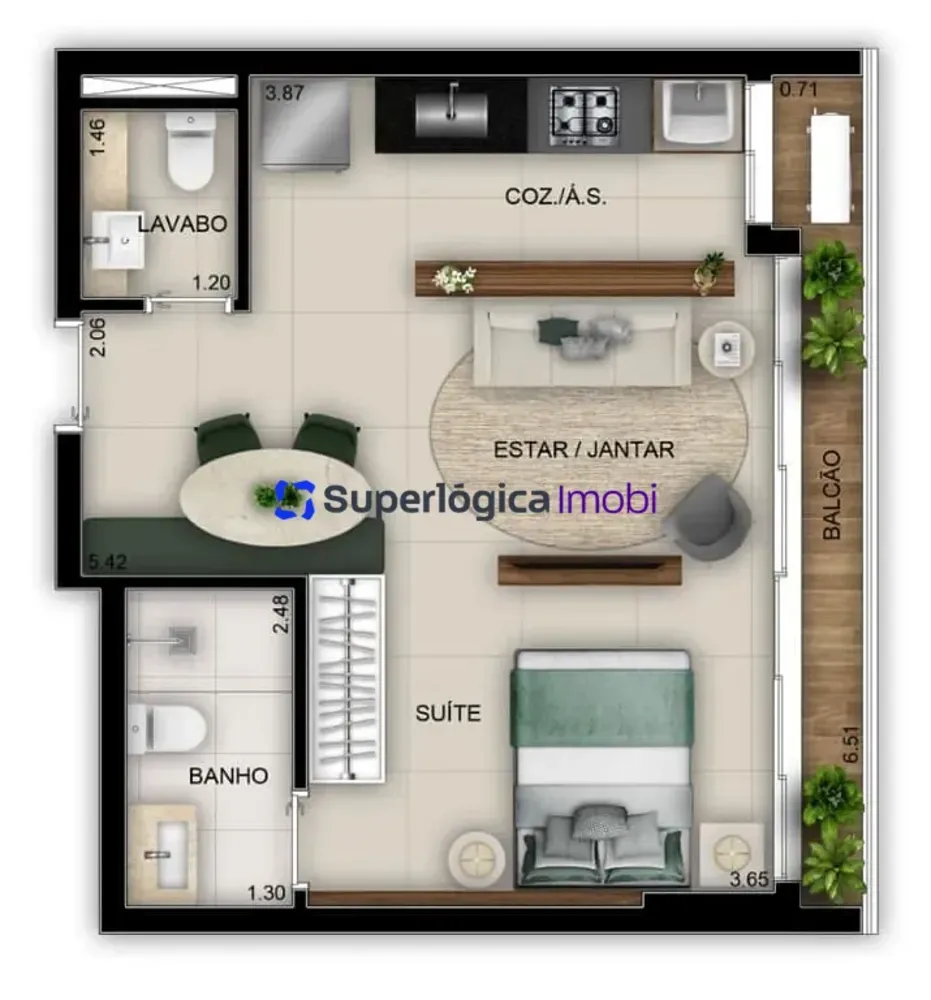 Apartamento, 1 quarto, 49 m² - Foto 2