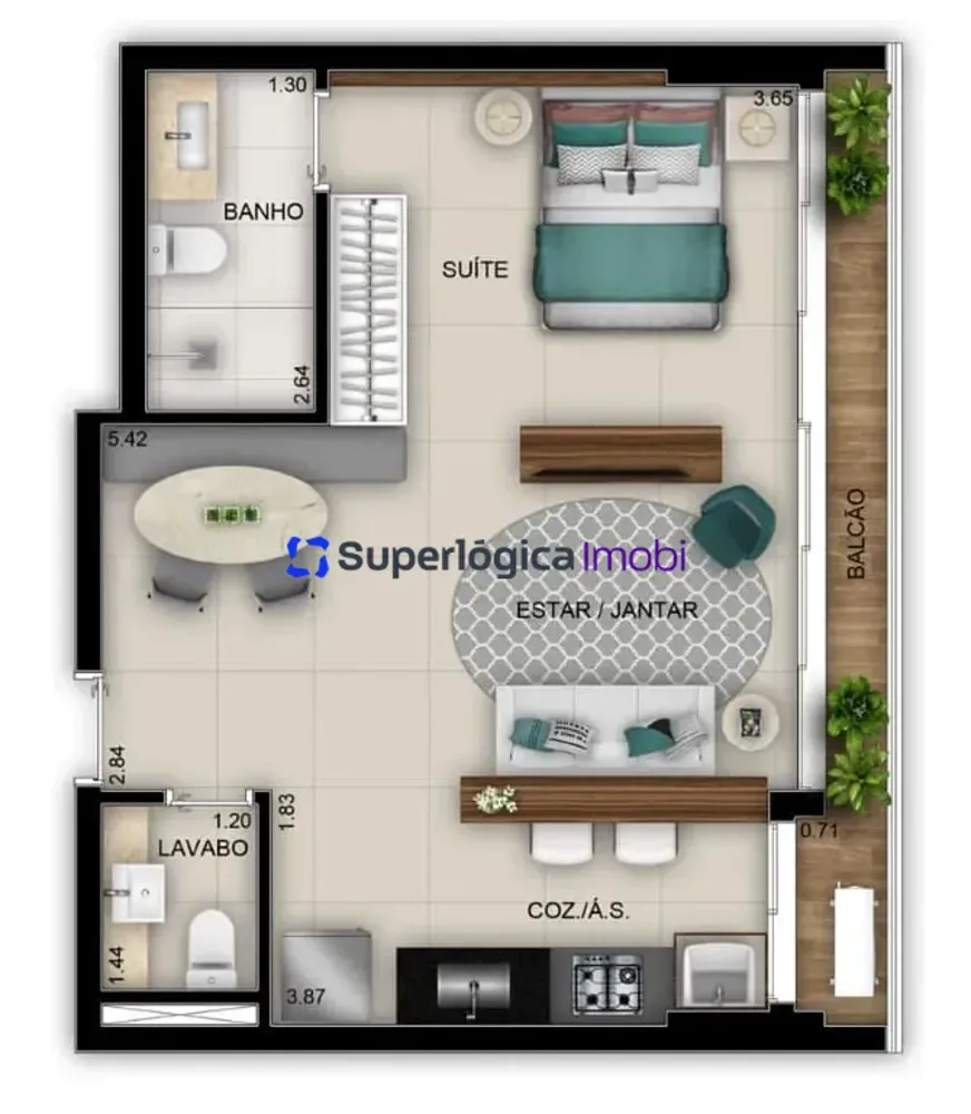 Apartamento, 1 quarto, 49 m² - Foto 4
