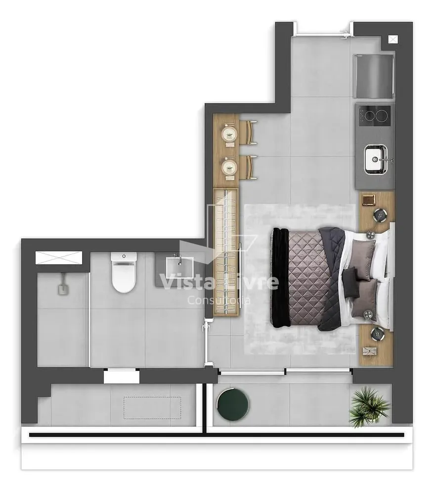 Apartamento, 1 quarto, 28 m² - Foto 6