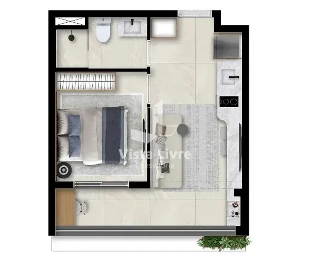 Apartamento, 1 quarto, 30 m² - Foto 1