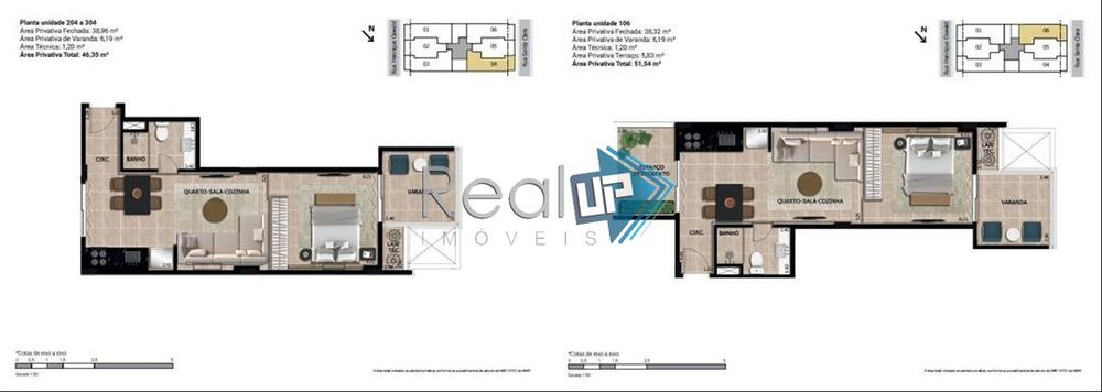 Apartamento à venda com 1 quarto, 46m² - Foto 3