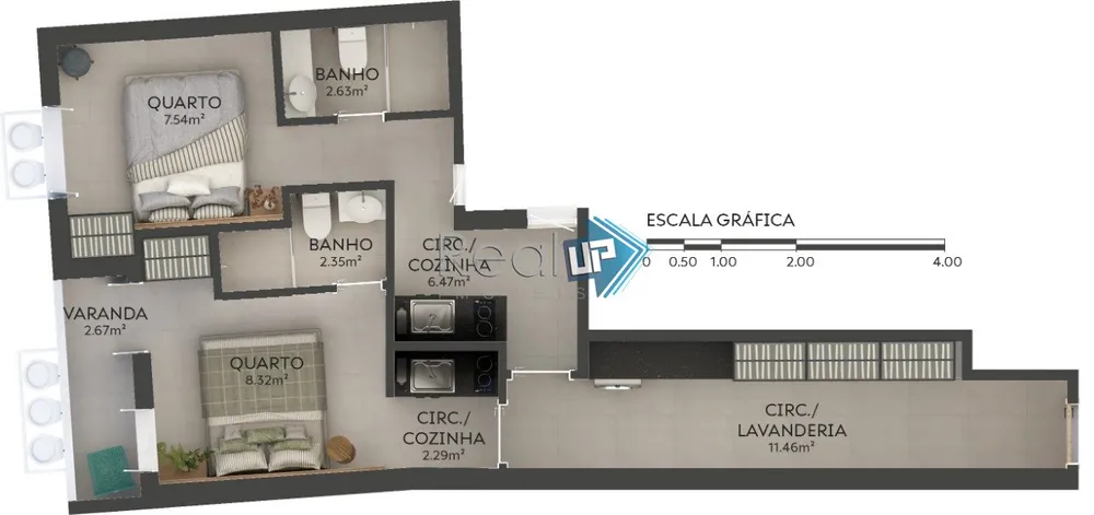 Apartamento, 2 quartos, 55 m² - Foto 11