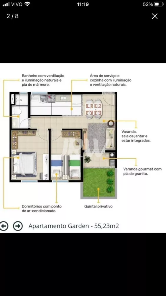 Apartamento à venda com 2 quartos, 55m² - Foto 2