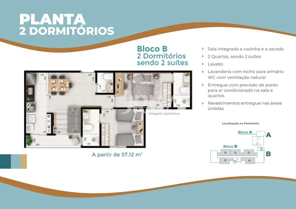 Apartamento, 2 quartos, 57 m² - Foto 9
