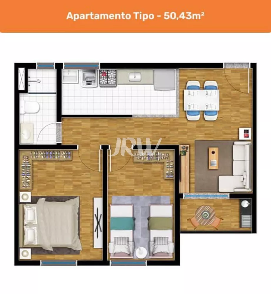 Apartamento à venda com 2 quartos, 50m² - Foto 3