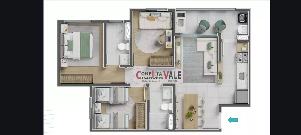 Apartamento, 2 quartos, 54 m² - Foto 2