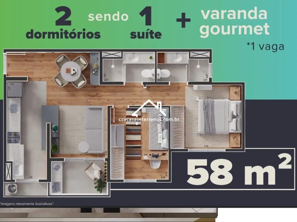 Apartamento, 58 m² - Foto 15