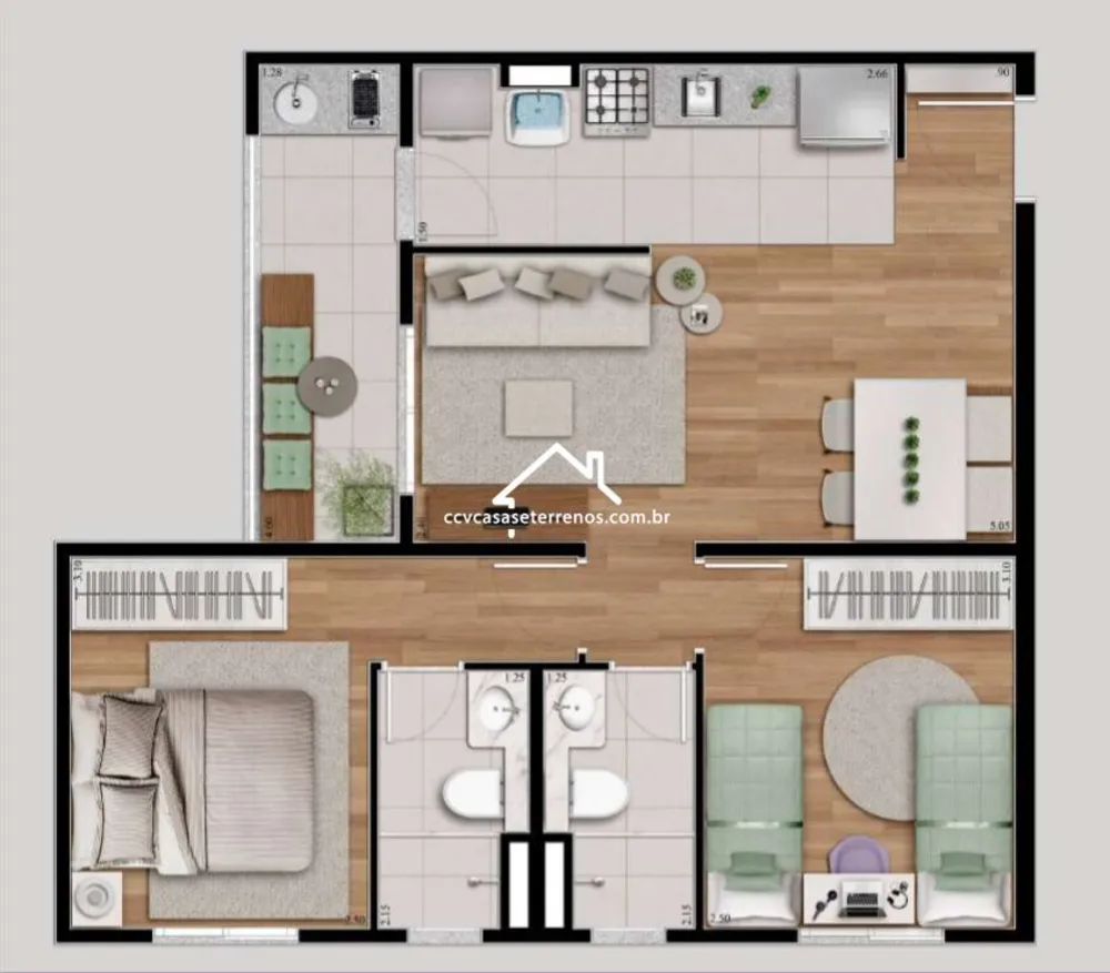 Apartamento, 2 quartos, 54 m² - Foto 3