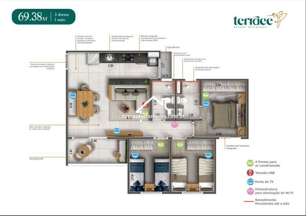 Apartamento, 69 m² - Foto 3
