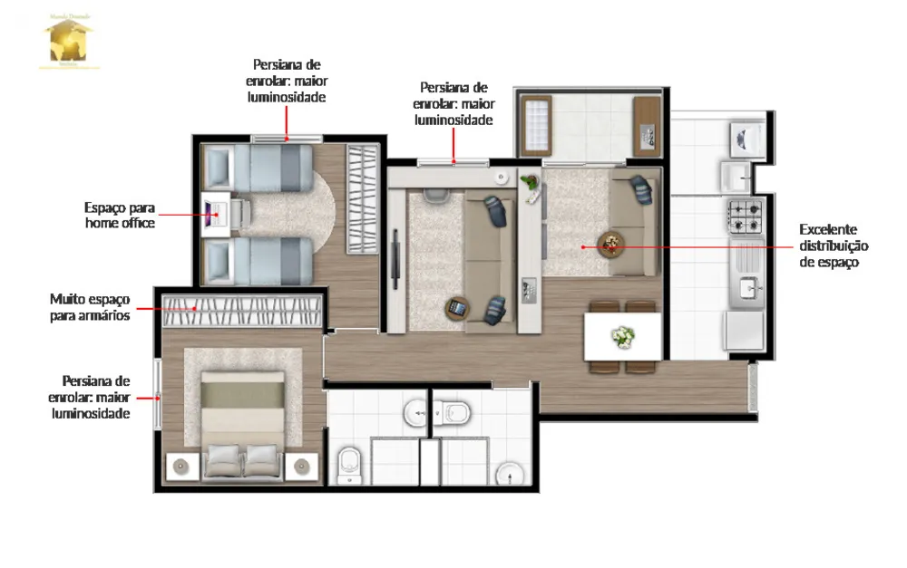 Apartamento, 3 quartos, 57 m² - Foto 19