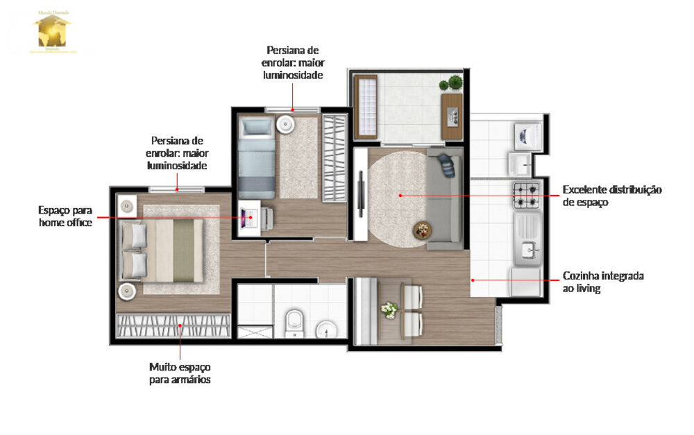 Apartamento, 3 quartos, 57 m² - Foto 4