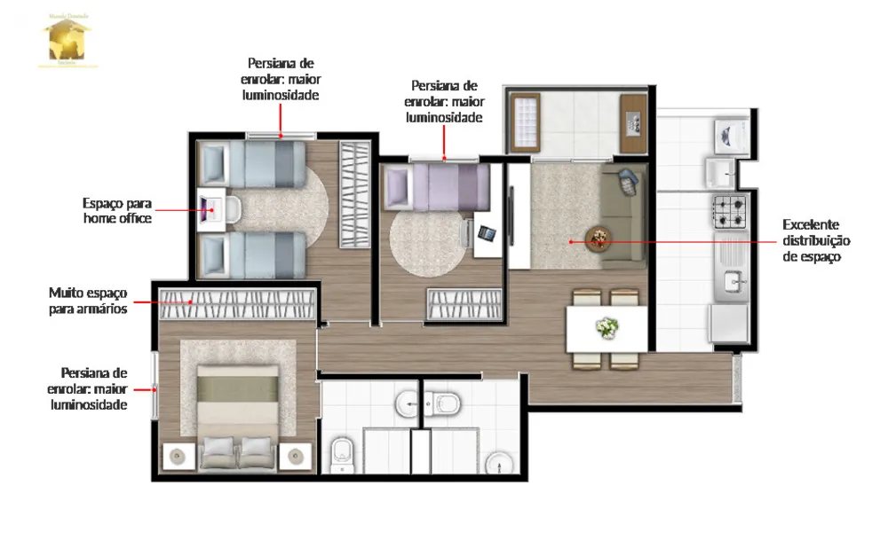 Apartamento, 3 quartos, 57 m² - Foto 20
