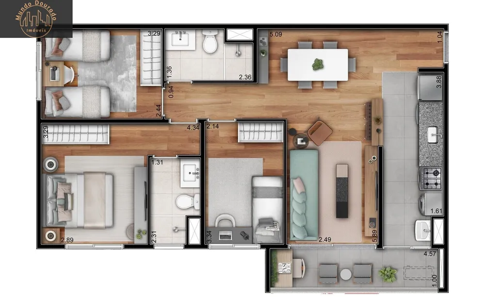 Apartamento, 2 quartos, 61 m² - Foto 15