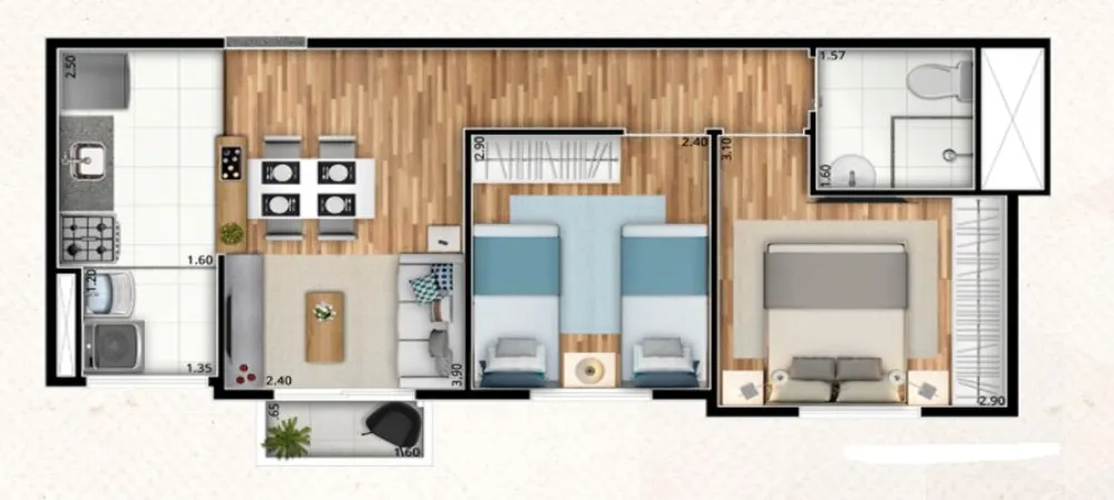 Apartamento, 2 quartos, 42 m² - Foto 23