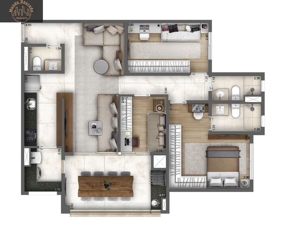 Apartamento, 4 quartos, 119 m² - Foto 3