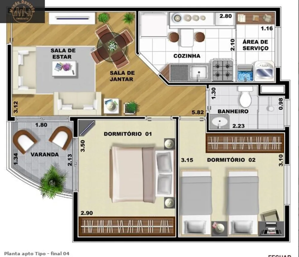 Apartamento, 2 quartos, 56 m² - Foto 15