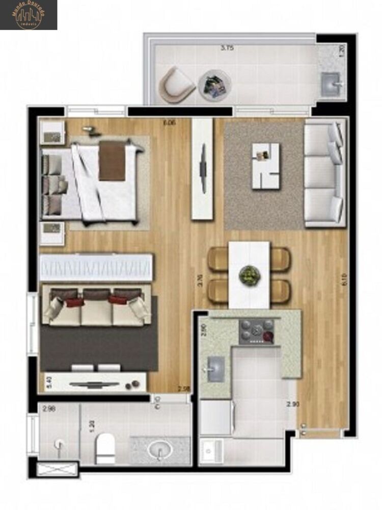 Apartamento, 1 quarto, 50 m² - Foto 6