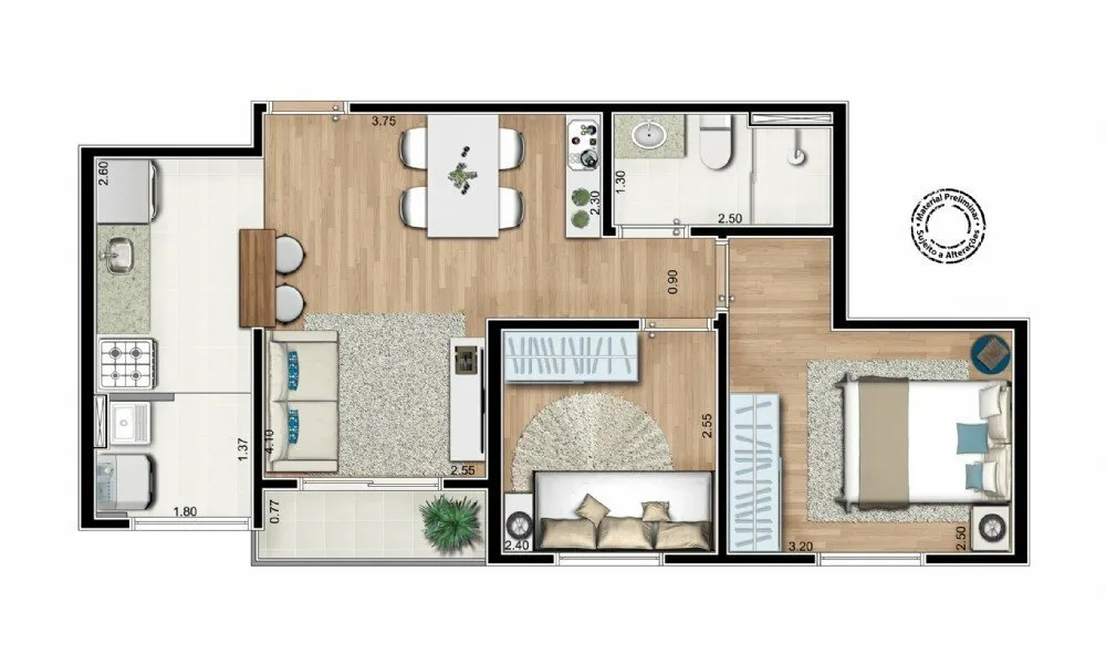 Apartamento, 2 quartos, 48 m² - Foto 7