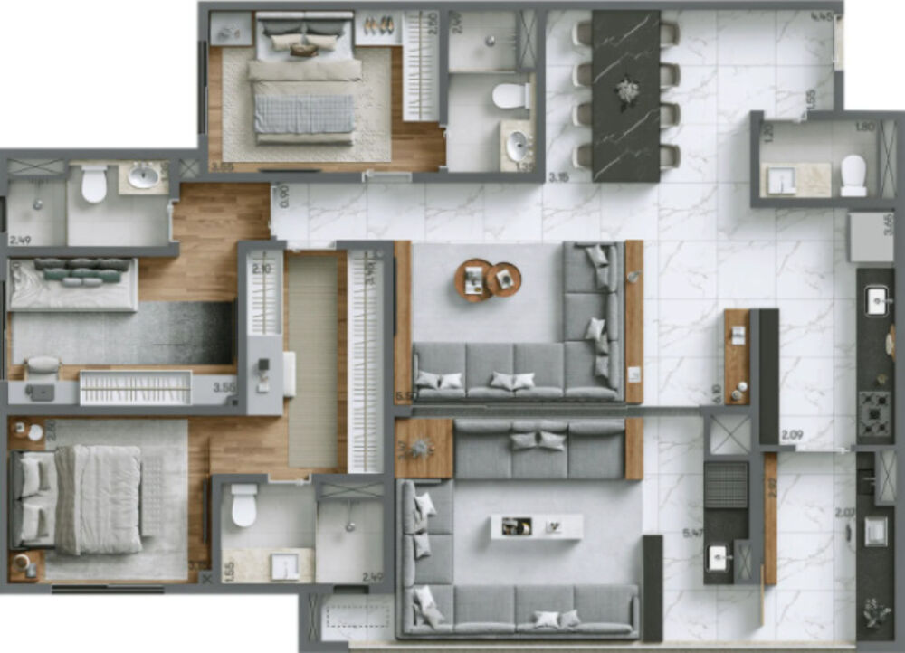 Apartamento, 3 quartos, 125 m² - Foto 1