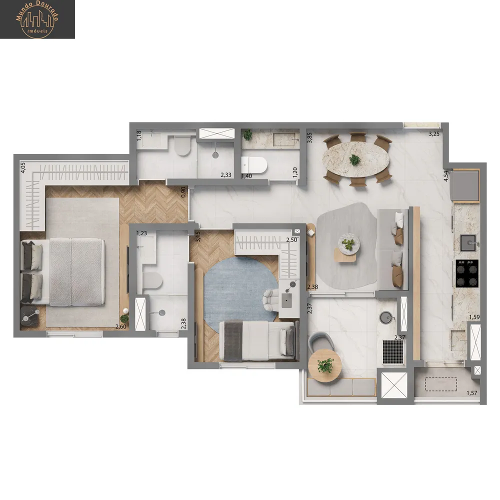 Apartamento, 2 quartos, 74 m² - Foto 2