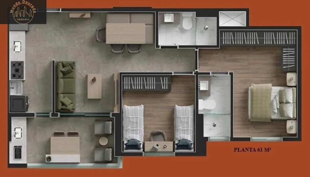 Apartamento, 2 quartos, 68 m² - Foto 1