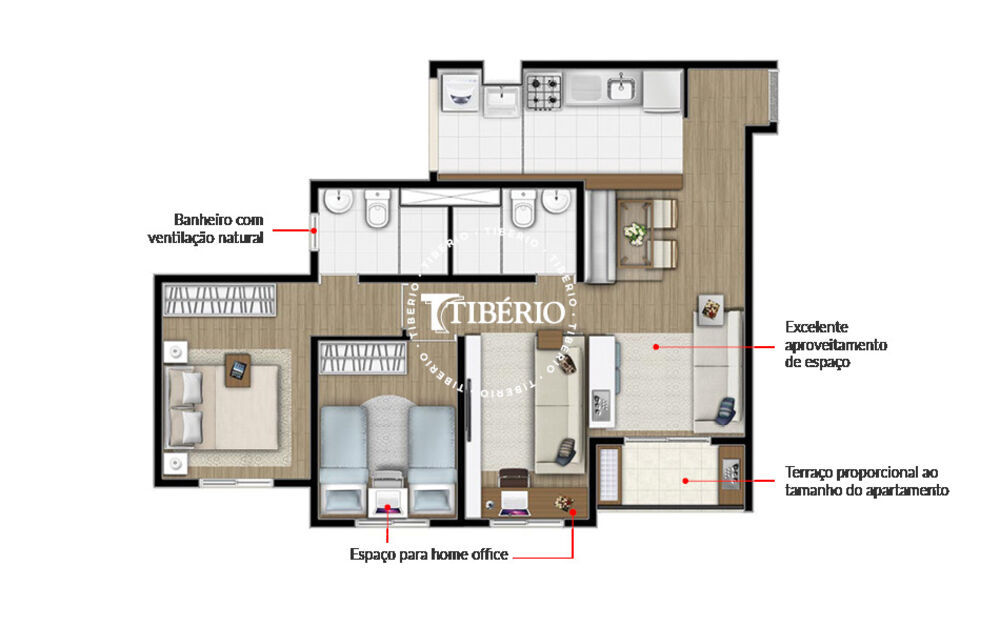 Apartamento, 3 quartos, 59 m² - Foto 1