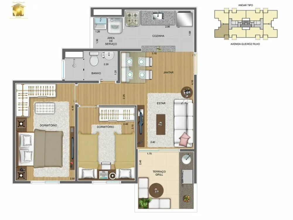 Apartamento, 2 quartos, 52 m² - Foto 10
