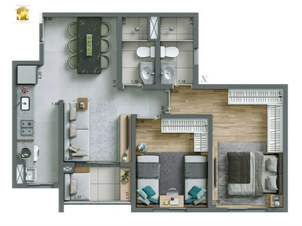 Apartamento, 3 quartos, 69 m² - Foto 14
