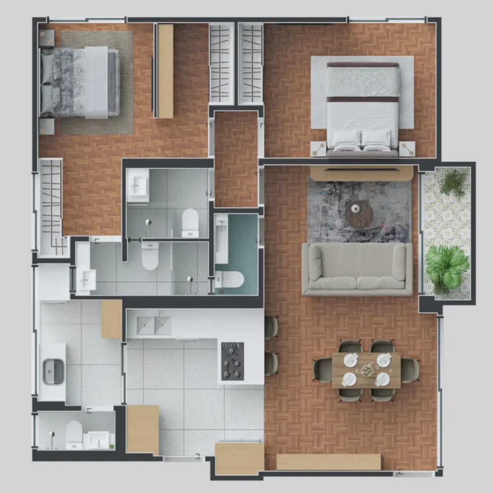 Apartamento, 2 quartos, 107 m² - Foto 2