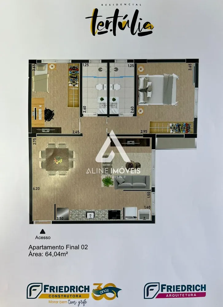 Apartamento, 1 quarto, 64 m² - Foto 1
