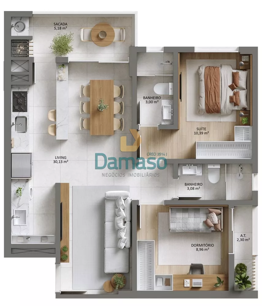 Apartamento, 2 quartos, 74 m² - Foto 2