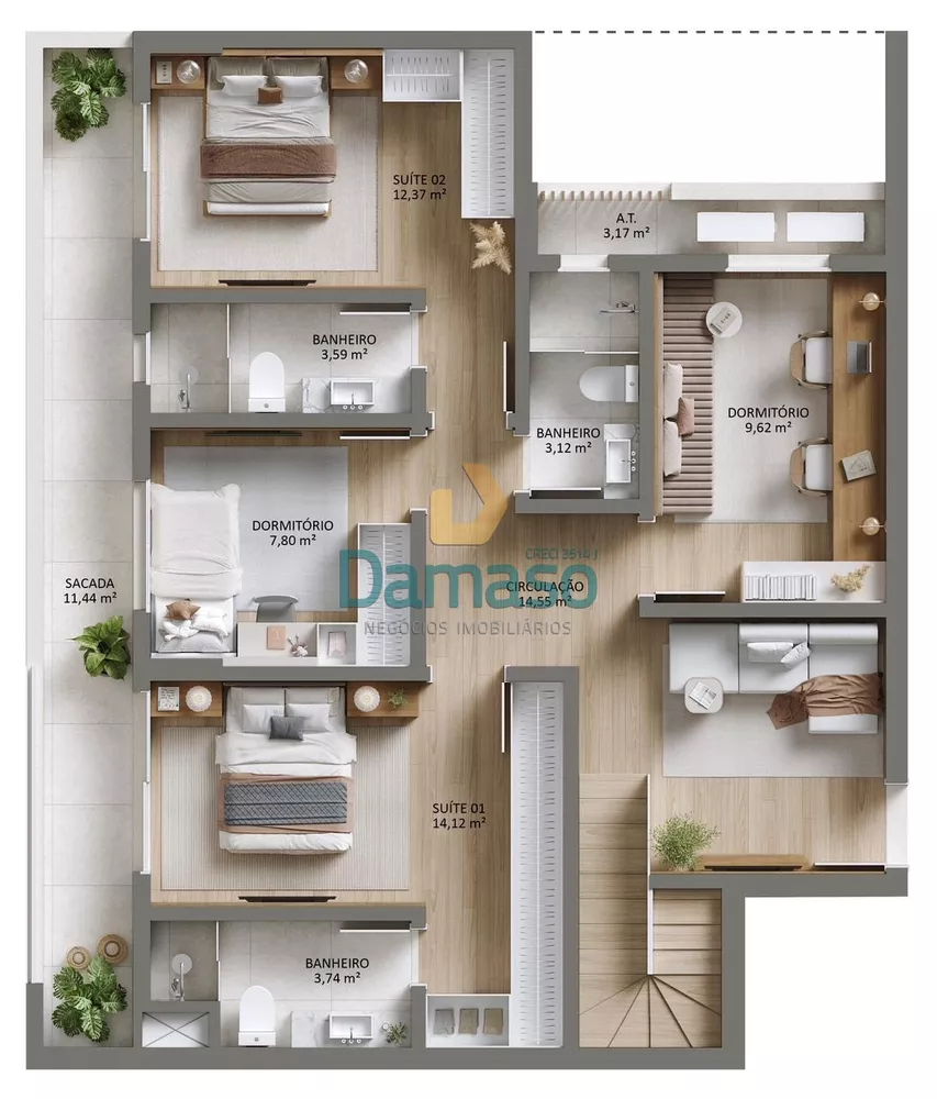 Apartamento, 2 quartos, 74 m² - Foto 3