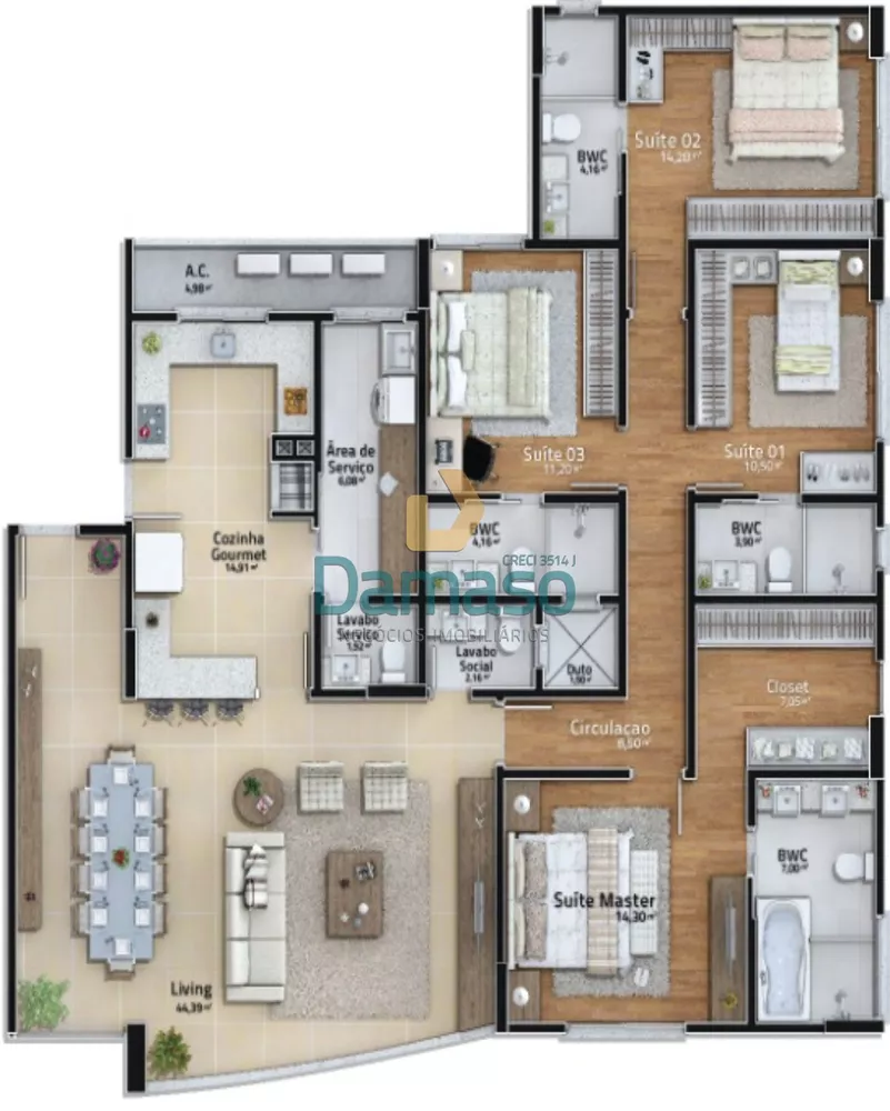 Apartamento, 3 quartos, 161 m² - Foto 4