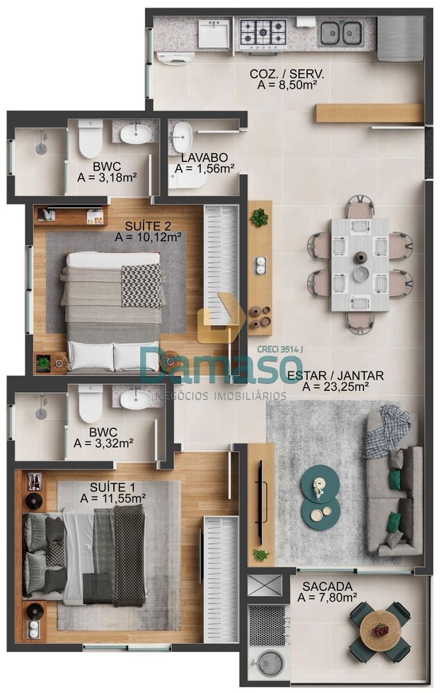 Apartamento, 2 quartos, 75 m² - Foto 6