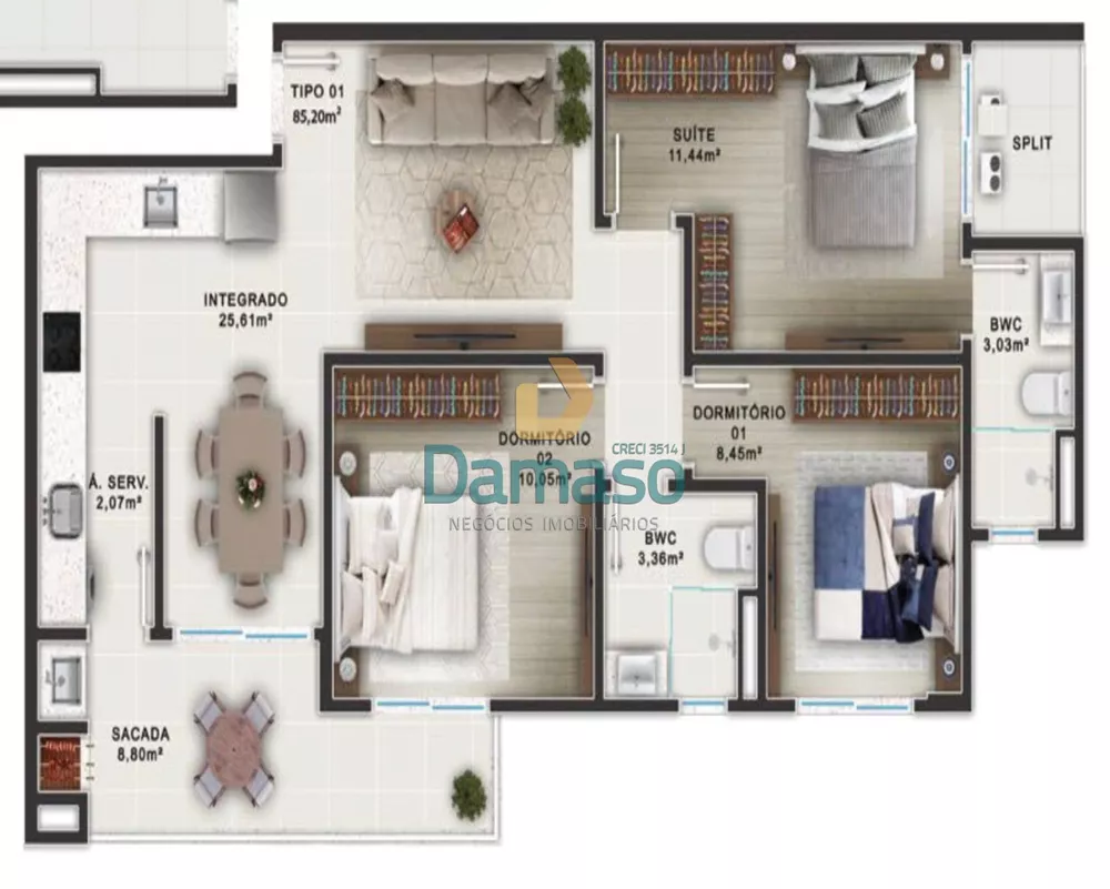 Apartamento, 2 quartos, 64 m² - Foto 8