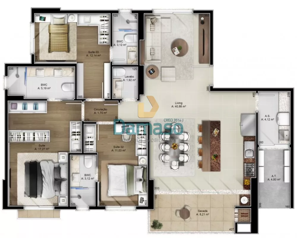 Apartamento, 3 quartos, 132 m² - Foto 7